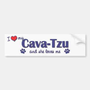 Adesivo Para Carro Eu amo meu Oco-Tzu (o cão fêmea)
