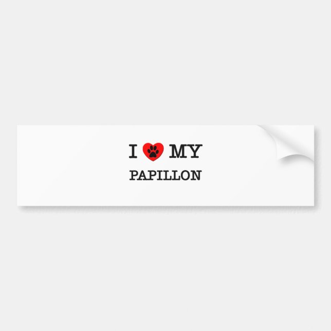 ADESIVO PARA CARRO EU AMO MEU PAPILLON (Frente)