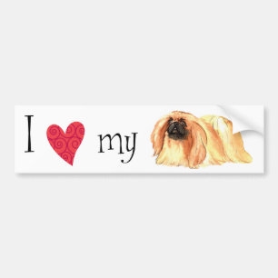 Adesivo Para Carro Eu amo meu Pekingese