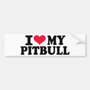 Adesivo Para Carro Eu amo meu Pitbull