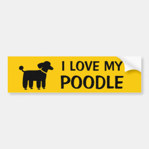 Adesivo Para Carro EU AMO MEU POODLE - Gráfico de Cachorro com Texto