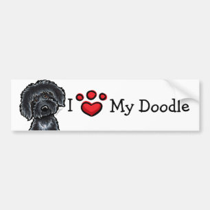 Adesivo Para Carro Eu amo meu preto Labradoodle do Doodle