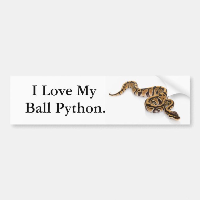 Adesivo Para Carro Eu amo meu Python. da bola (Frente)