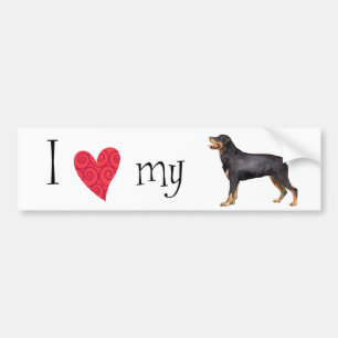 Adesivo Para Carro Eu amo meu Rottweiler