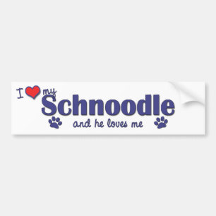 Adesivo Para Carro Eu amo meu Schnoodle (o cão masculino)