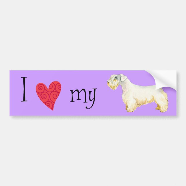 Adesivo Para Carro Eu amo meu Sealyham Terrier (Frente)