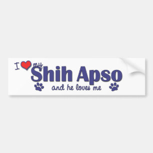 Adesivo Para Carro Eu amo meu Shih Apso (o cão masculino)