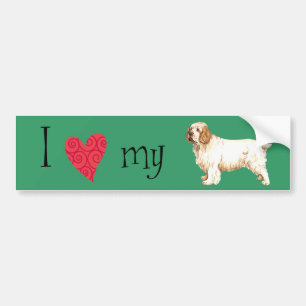 Adesivo Para Carro Eu amo meu Spaniel de Clumber