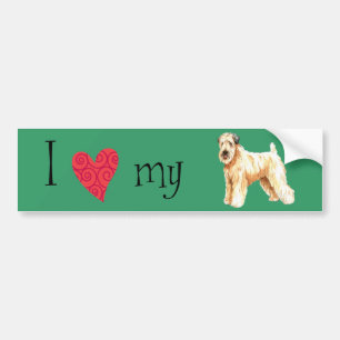 Adesivo Para Carro Eu amo meu Terrier Wheaten revestido macio