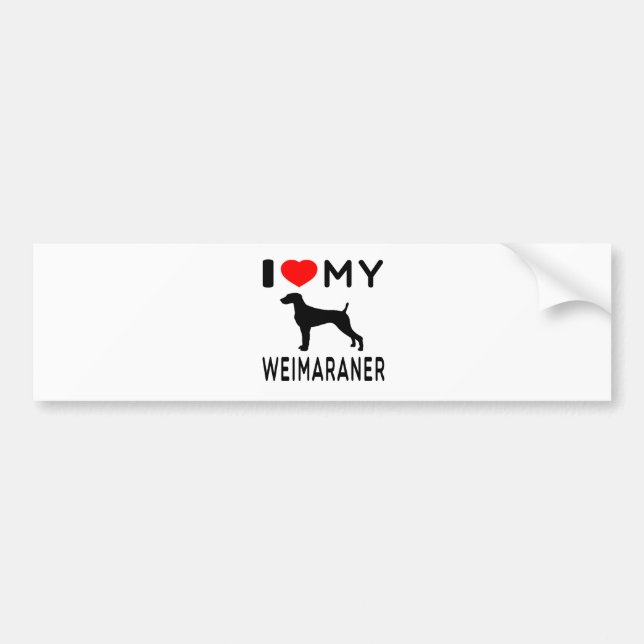 Adesivo Para Carro Eu amo meu Weimaraner (Frente)