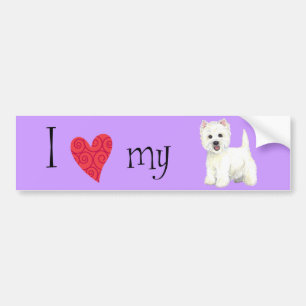 Adesivo Para Carro Eu amo meu Westie