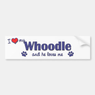 Adesivo Para Carro Eu amo meu Whoodle (o cão masculino)