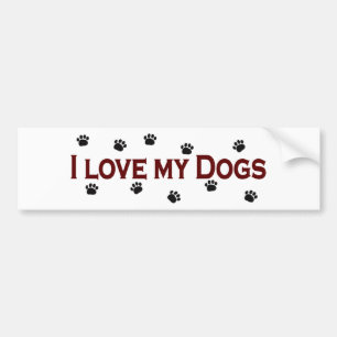 Adesivo Para Carro Eu amo meus cães