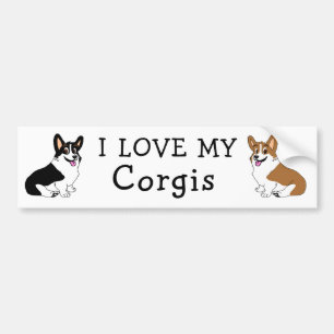 Adesivo Para Carro Eu amo meus Corgis