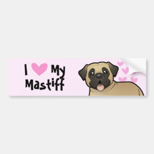 Adesivo Para Carro Eu amo meus Mastiff/Bullmastiff