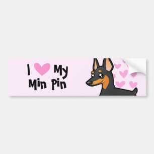 Adesivo Para Carro Eu amo meus Pinscher diminuto/Manchester Terrier