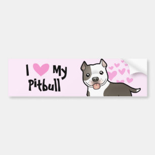 Adesivo Para Carro Eu amo meus Pitbull/Staffordshire Terrier
