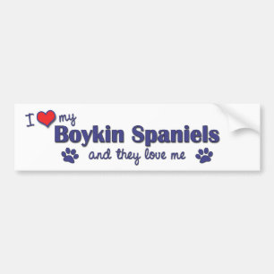 Adesivo Para Carro Eu amo meus Spaniels de Boykin (os cães múltiplo