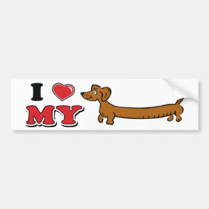 Adesivo Para Carro Eu amo meus Weiner - Doxie