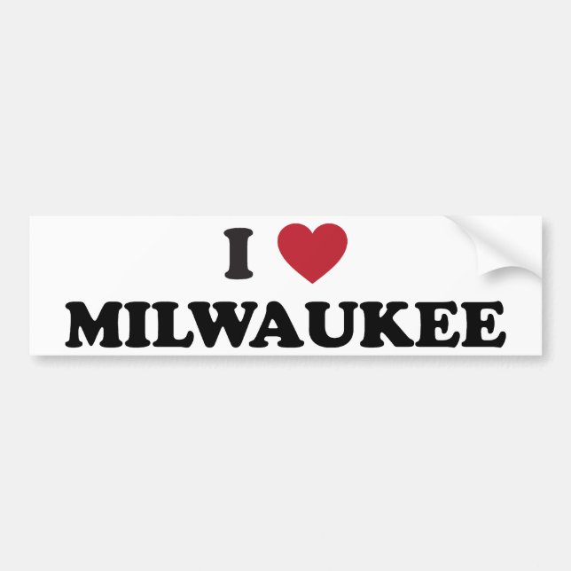 Adesivo Para Carro Eu amo Milwaukee Wisconsin (Frente)