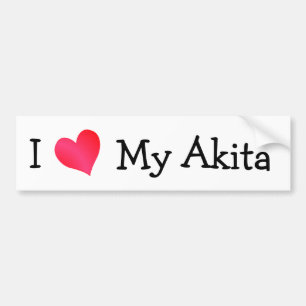 Adesivo Para Carro Eu Amo Minha Akita