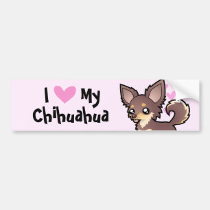 Adesivo Para Carro Eu amo minha chihuahua (o casaco longo)