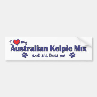 Adesivo Para Carro Eu amo minha mistura australiana do Kelpie (o cão
