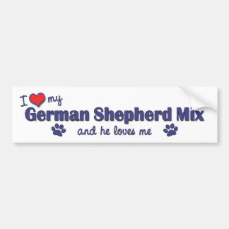 Adesivo Para Carro Eu amo minha mistura do german shepherd (o cão