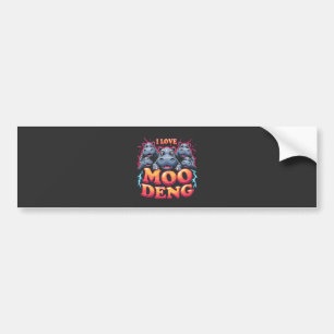 Adesivo Para Carro Eu Amo Moo Deng Baby Hippo Amantes