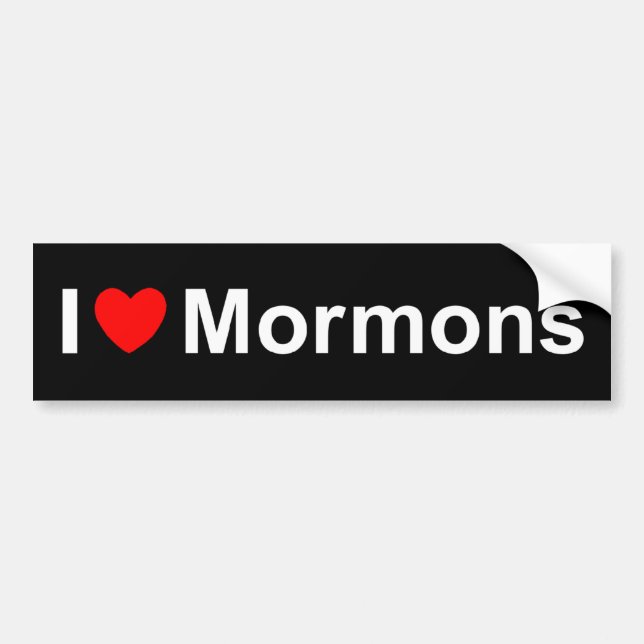 Adesivo Para Carro Eu amo Mormons (do coração) (Frente)