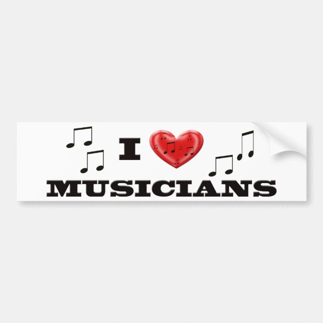 ADESIVO PARA CARRO EU AMO MÚSICOS (Frente)