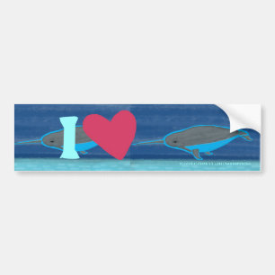 Adesivo Para Carro Eu amo Narwhals