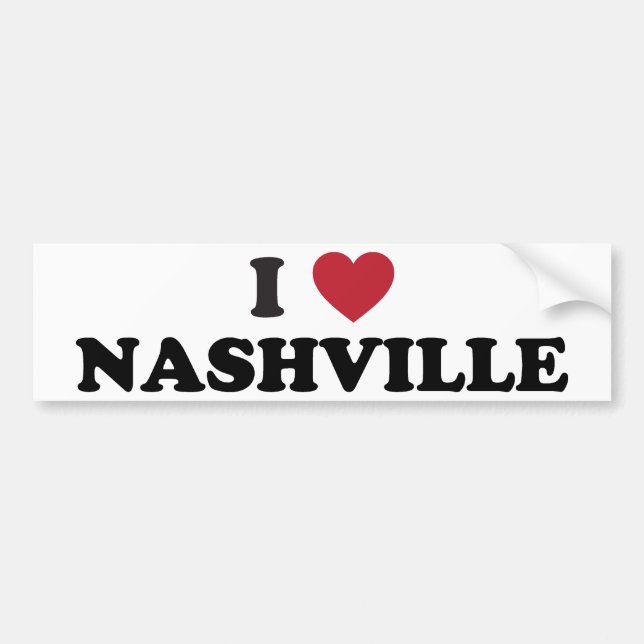 Adesivo Para Carro Eu amo Nashville Tennessee (Frente)
