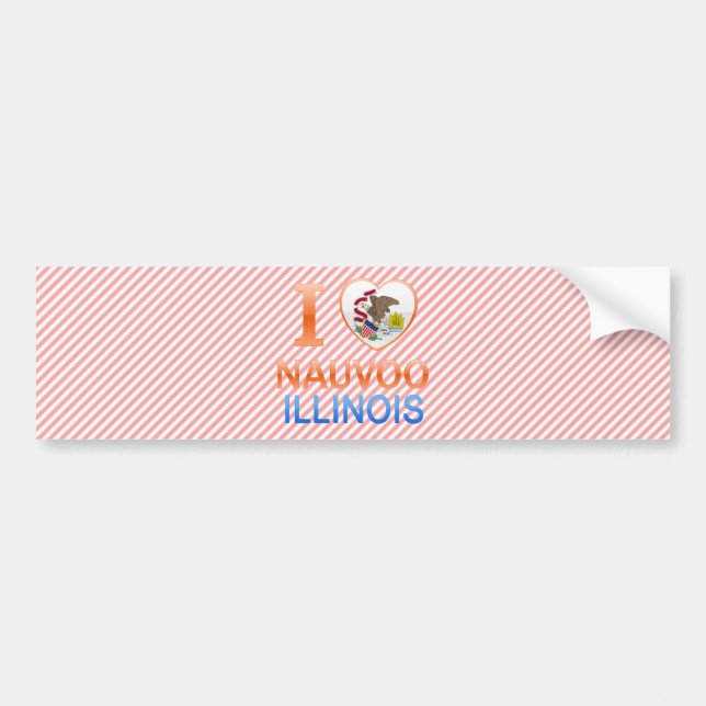 Adesivo Para Carro Eu amo Nauvoo, IL (Frente)