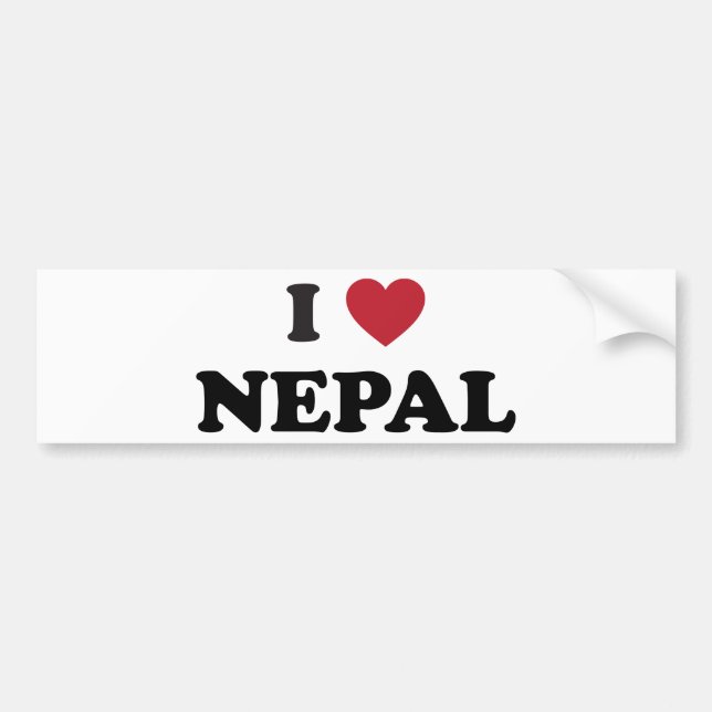 Adesivo Para Carro Eu amo Nepal (Frente)