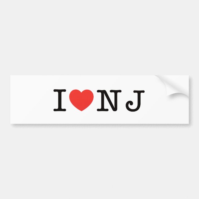 Adesivo Para Carro EU AMO New-jersey (Frente)