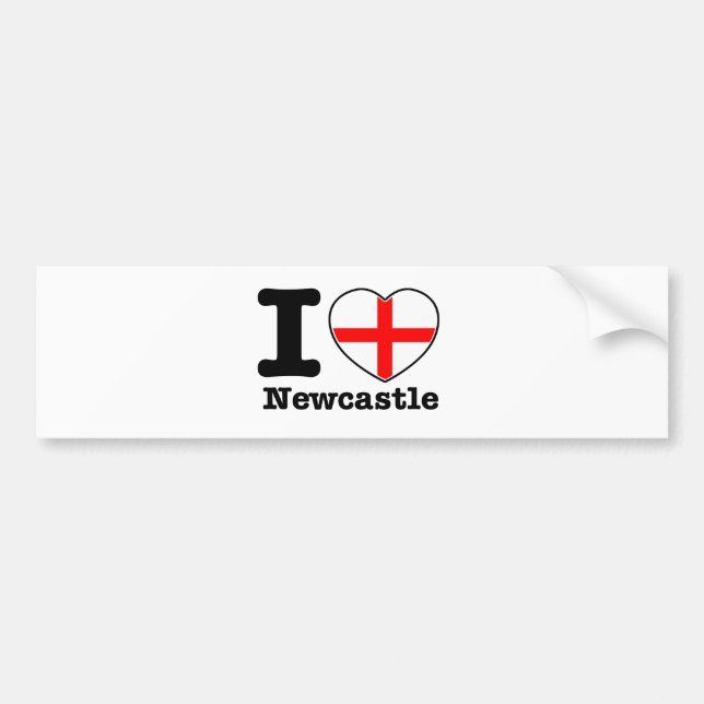 Adesivo Para Carro Eu amo Newcastle (Frente)