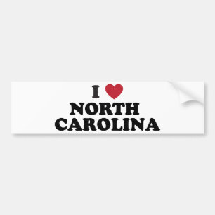Adesivo Para Carro Eu amo North Carolina