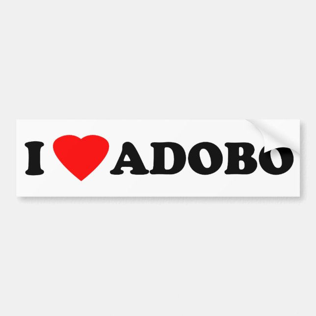 Adesivo Para Carro Eu amo o Adobo (Frente)