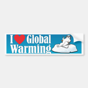 Adesivo Para Carro Eu amo o aquecimento global
