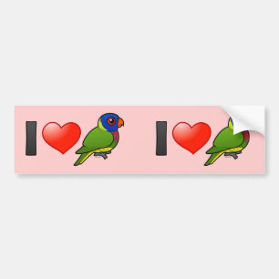 Adesivo Para Carro Eu amo o arco-íris Lorikeets