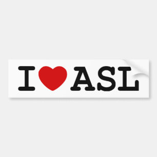 Adesivo Para Carro Eu amo o ASL