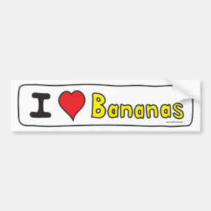 Adesivo Para Carro Eu amo o autocolante no vidro traseiro das bananas