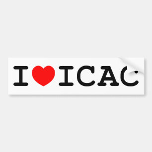 Adesivo Para Carro Eu amo o autocolante no vidro traseiro de ICAC