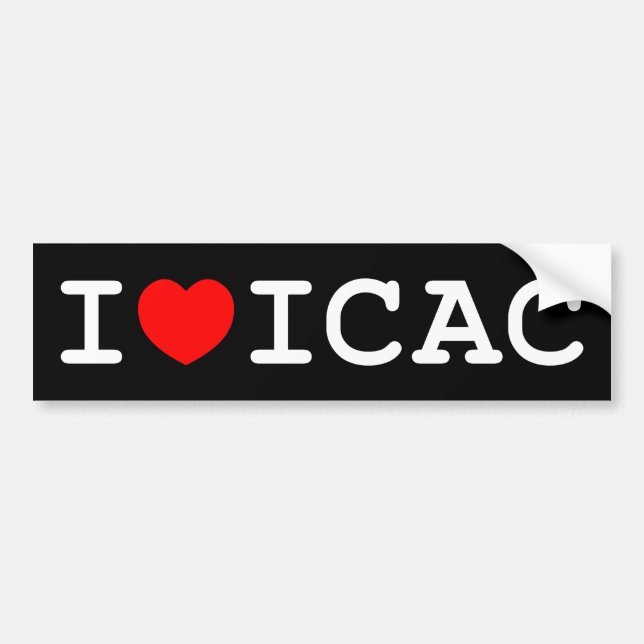 Adesivo Para Carro Eu amo o autocolante no vidro traseiro de ICAC (Frente)