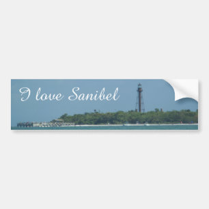 Adesivo Para Carro Eu amo o autocolante no vidro traseiro de Sanibel
