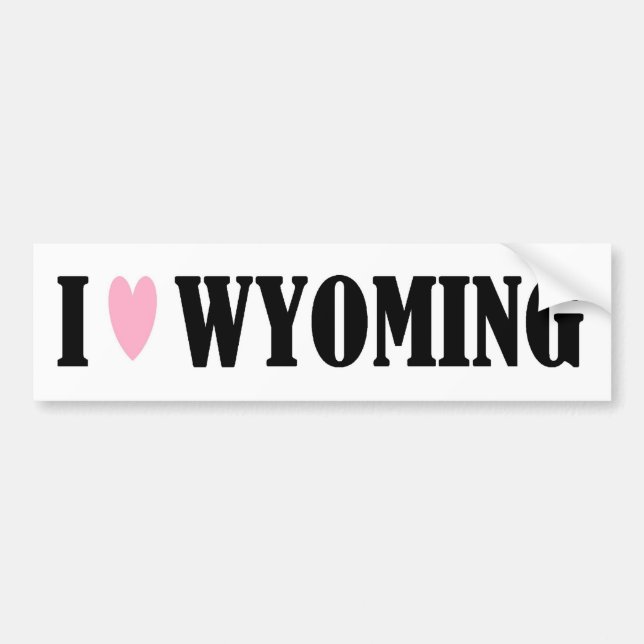 ADESIVO PARA CARRO EU AMO O AUTOCOLANTE NO VIDRO TRASEIRO DE WYOMING (Frente)