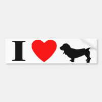 Eu amo o autocolante no vidro traseiro dos cães de