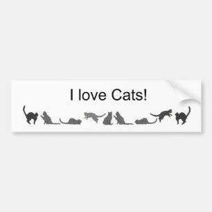 Adesivo Para Carro Eu amo o autocolante no vidro traseiro dos gatos