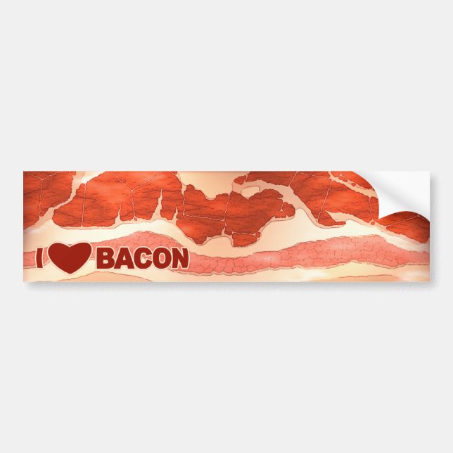Adesivo Para Carro Eu amo o bacon (Frente)